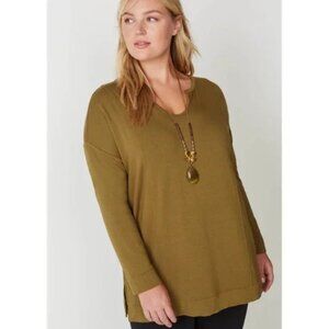 J. Jill Tranquility Fleece Olive Sweatshirt Sz 2X